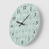 色あせたヴィンテージダマスクパターン ラージ壁時計 (傾斜)