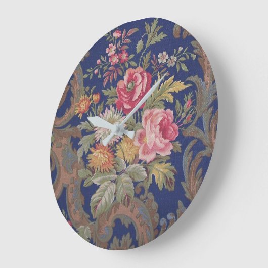 色あせたヴィンテージビクトリアンスタイルフローラ ラージ壁時計 (傾斜)