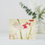 色あせたヴィンテージフラワーブーケ3 ポストカード (スタンド正面)