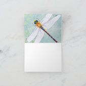 色あせたヴィンテージ背景上のフローラトンボ サンキューカード (内部)