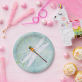 色あせたヴィンテージ背景上のフローラトンボ  ペーパープレート (パーティー)