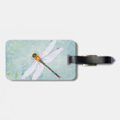 色あせたヴィンテージ背景上のフローラトンボ ラゲッジタグ (裏面横)