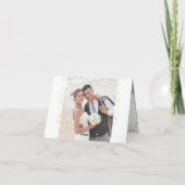 色あせた写真の幾何金ゴールド結婚に感謝 サンキューカード (裏面)