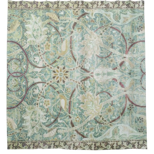 色あせた埃っぽい緑の闘牛場ハンマースミス・モリス シャワーカーテン (正面)