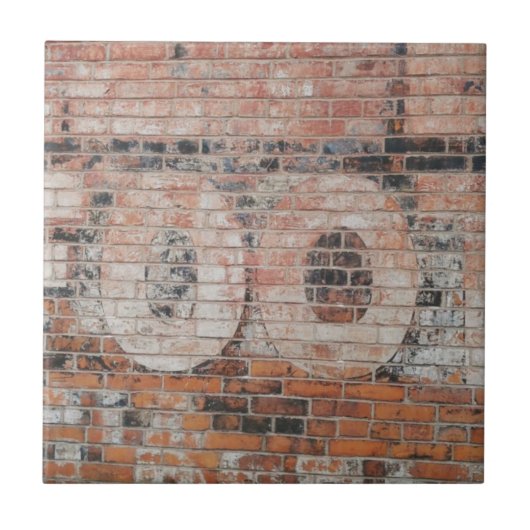 色あせた幽霊記号 タイル (正面)