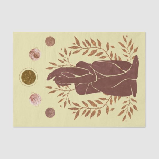 色あせた惑星は人間考えるの月葉の植物 薄葉紙 (正面)