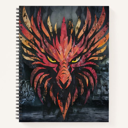 色あせた栄光：風化した神話を描いた緑の肖像 ノートブック (正面)