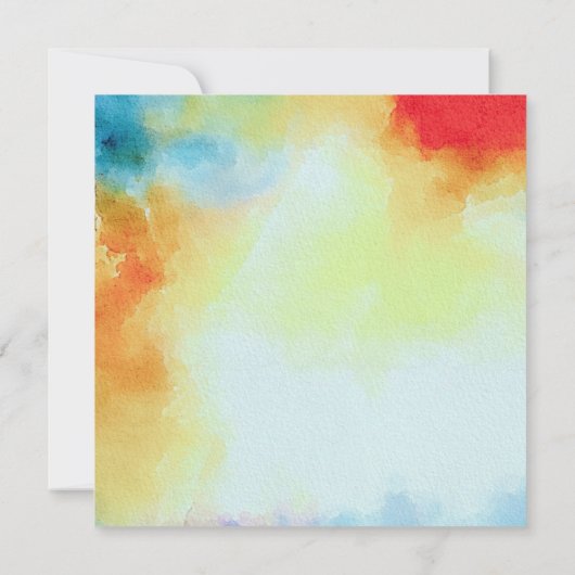 色あせた水色の赤いワイルドフラワーブライダルシャワー 招待状 (裏面)