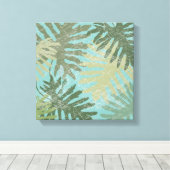 色あせた熱帯葉の キャンバスプリント (インサイチュ (ウッドフロア))