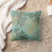 色あせた熱帯葉の クッション (ブランケット)