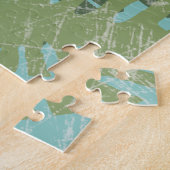 色あせた熱帯葉の ジグソーパズル (側面)