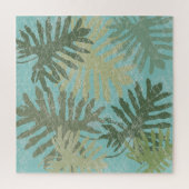 色あせた熱帯葉の ジグソーパズル (縦)