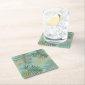 色あせた熱帯葉の スクエアペーパーコースター (インサイチュ)