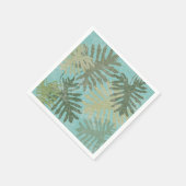 色あせた熱帯葉の スタンダードカクテルナプキン (角)