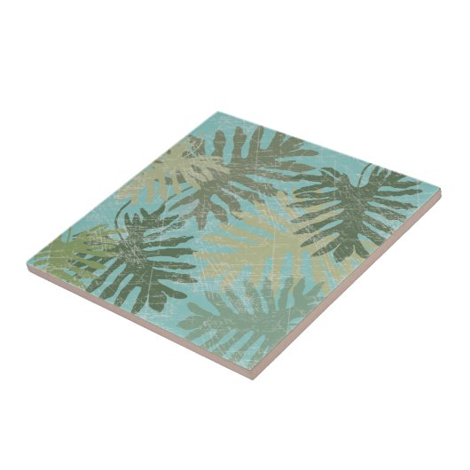 色あせた熱帯葉の タイル (側面)