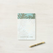 色あせた熱帯葉の ポストイット (デスク上)