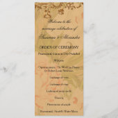 色あせた牡丹と収穫金ゴールド結婚式 プログラム (正面)