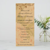 色あせた牡丹と収穫金ゴールド結婚式 プログラム (スタンド正面)