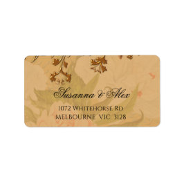 色あせた牡丹と葉金ゴールド結婚ズ ラベル