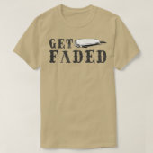 色あせた理容師グラフィックおもしろいヘアトリマースタイリスを取得 Tシャツ (デザイン正面)