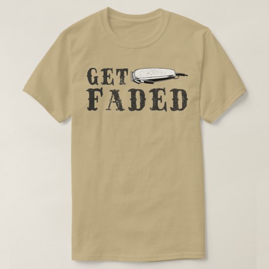 色あせた理容師グラフィックおもしろいヘアトリマースタイリスを取得 Tシャツ (デザイン正面)