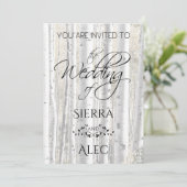 色あせた白素朴い樺の木の木 招待状 (スタンド正面)