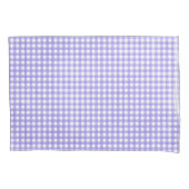 色あせた紫と白のギンガムパターン 枕カバー (正面左)