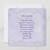 色あせた紫のバラ 招待状 (裏面)