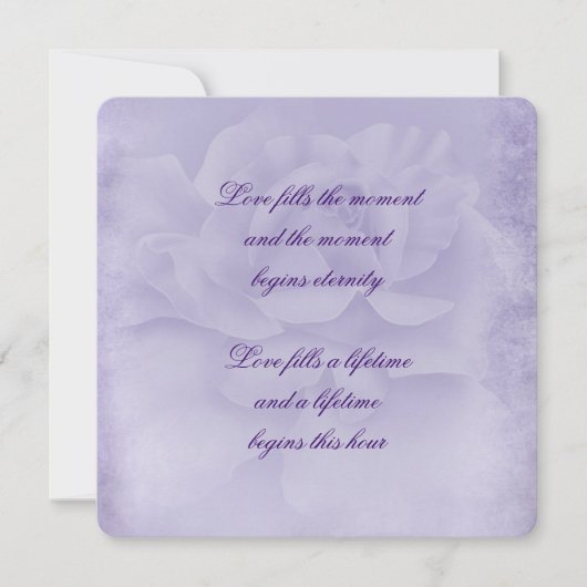 色あせた紫のバラ 招待状 (正面)