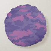 色あせた紫の迷彩柄 ラウンドクッション (裏面)