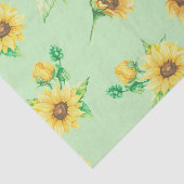 色あせた緑のひまわりフローラ切り 薄葉紙 (詳細)