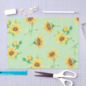 色あせた緑のひまわりフローラ切り 薄葉紙 (クラフト)