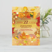 色あせた縁ど紅葉感謝祭ディナー 招待状 (スタンド正面)