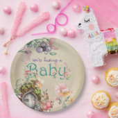 色あせた羊飼いの上に魅惑の森の妖精の庭 ペーパープレート (パーティー)