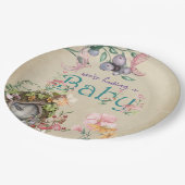 色あせた羊飼いの上に魅惑の森の妖精の庭 ペーパープレート (アングル)