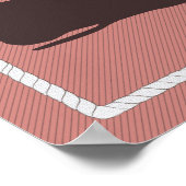 色あせた航海のコーラルレッドのNantucket Whaleポスター ポスター (角)