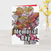 色あせた花が思い出は永遠のメモリアルデー カード (黄色い花)