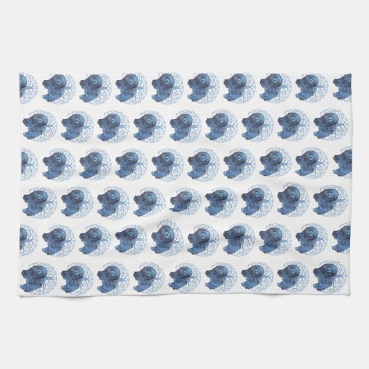 色あせた遺伝子チャウは生命のデザインツリーを繰り返す キッチンタオル (横)