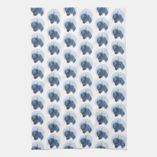 色あせた遺伝子チャウは生命のデザインツリーを繰り返す キッチンタオル (縦)