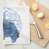 色あせた遺伝子ライフキッチンタオルの木を切る キッチンタオル (四つ折り)