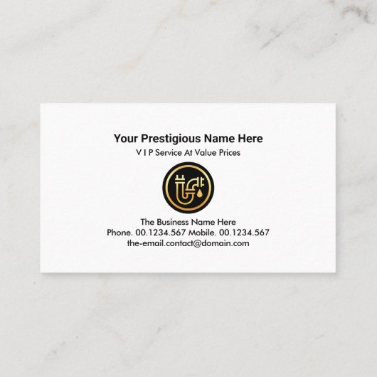 色あせた金ゴールドパイプが青い水を漏らす 名刺 (裏面)