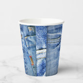 色あせた青いジーンズ 紙コップ (左)