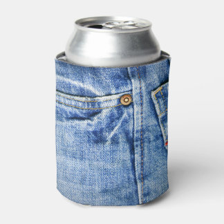 色あせた青いジーンズ 缶クーラー