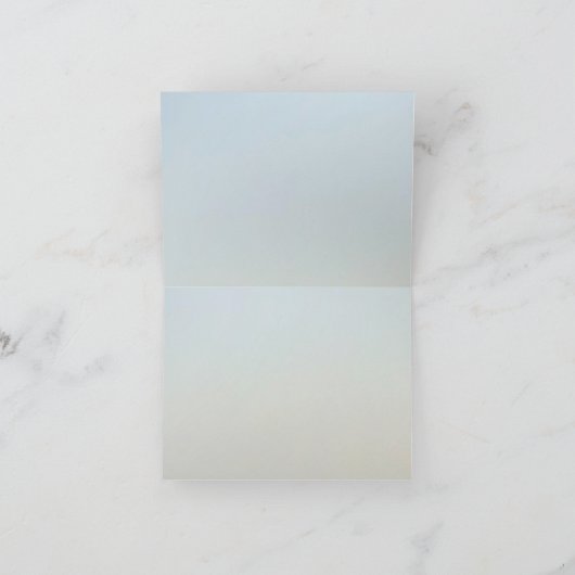 色あせた青グラデーションの折り畳みありがとうノートカード サンキューカード (内部)