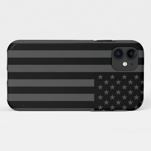 色あせた黒と灰色のアメリカ国旗 Case-Mate iPhoneケース (裏面(横))