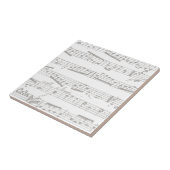 色あせた黒と白の楽譜 タイル (側面)