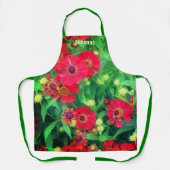 色あせた《植物》百日草の花の自然 エプロン (正面)