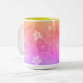 色あせカラフルた花 ツートーンマグカップ (正面左)