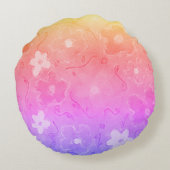 色あせカラフルた花 ラウンドクッション (裏面)