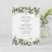 色あせグリーンユーカリ結婚式招待状 招待状 (スタンド正面)